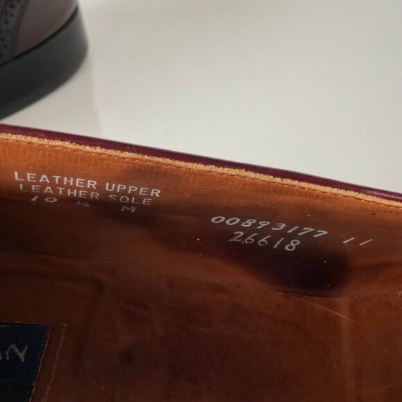 BOSTONIAN CLASSICS Burgundy Leather Tassel Kiltie Wingtip Brogue Slip Ons 10.5 M - Picture 6 of 14